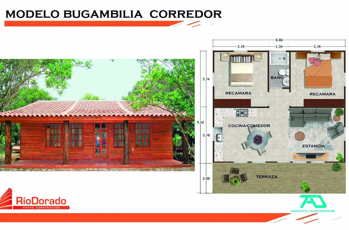 modelo bugambilia con corredor